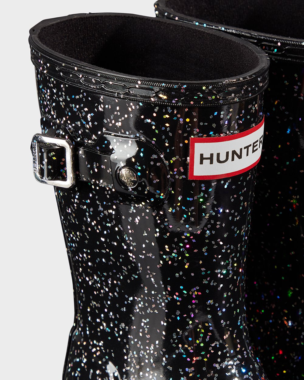 Botas De Agua Original Little Giant Glitter Hunter Niños - Negros - 312509UJP